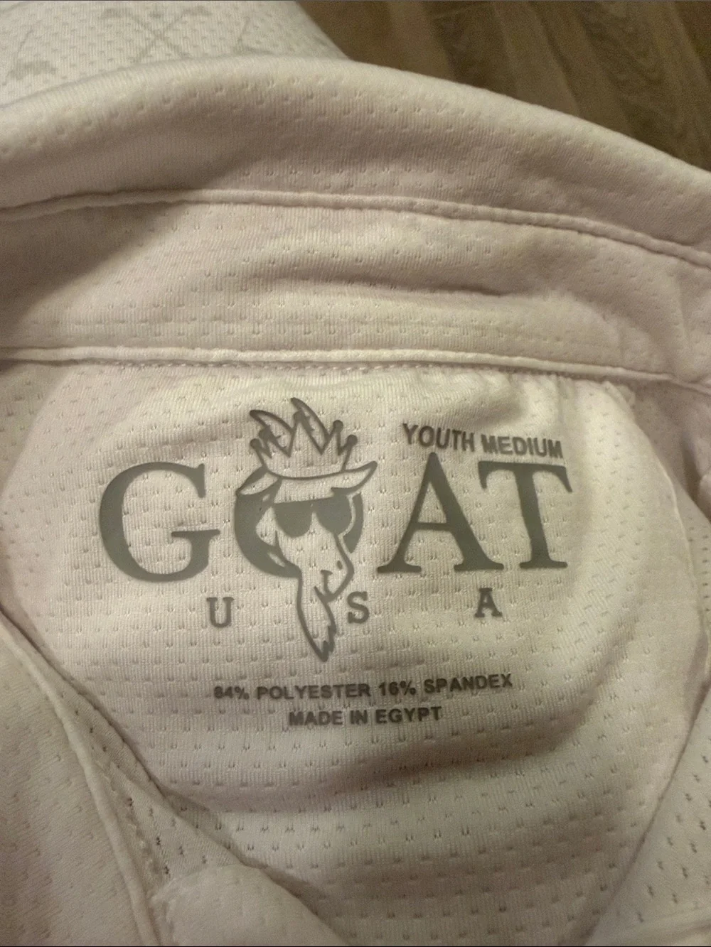 Goat USA Boys White Polo Golf Shirt Size YM